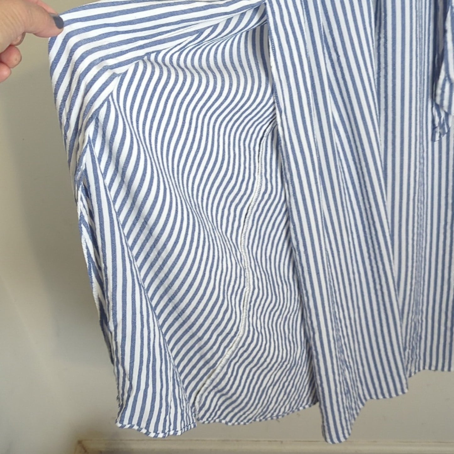 NWOT Beachy Nautical Off Shoulder Maxi Dress With Belt Women's Size Large