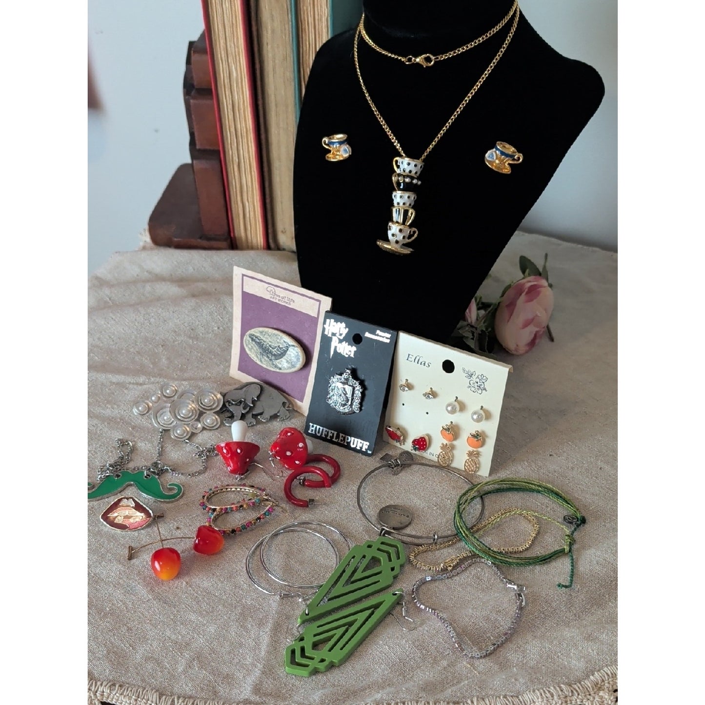 Whimsical  Jewelry Collection 23 Piece Bundle Playful Mushroom Coach Lips