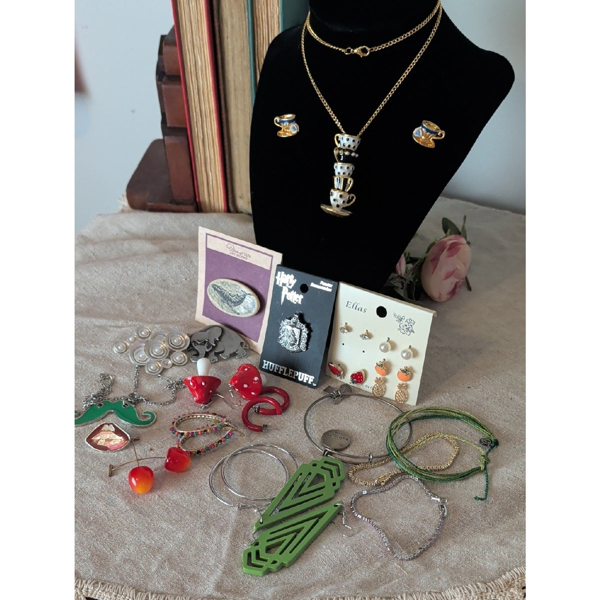 Whimsical  Jewelry Collection 23 Piece Bundle Playful Mushroom Coach Lips