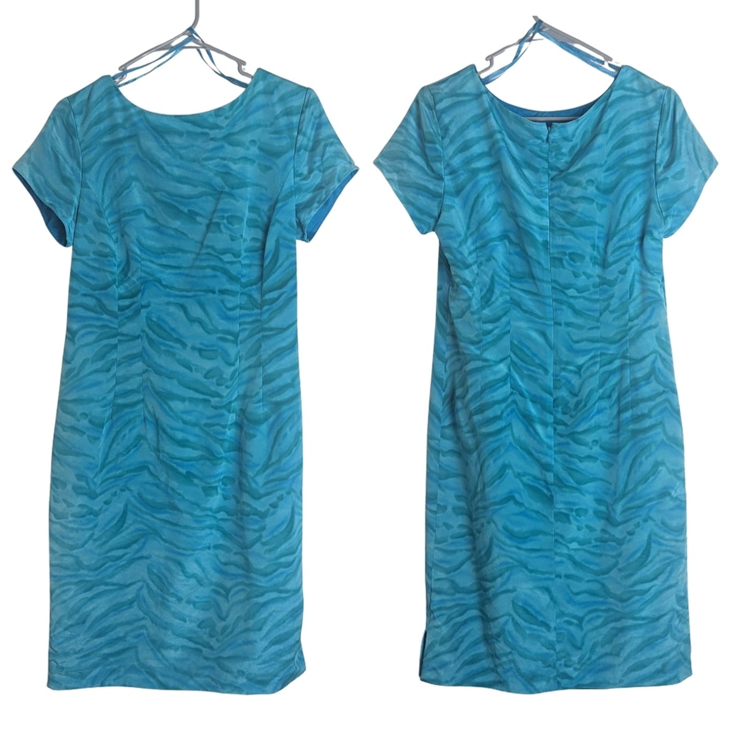 100% Silk Mermaidcore Sheath Dress 3/4 Zip Women's Size 8