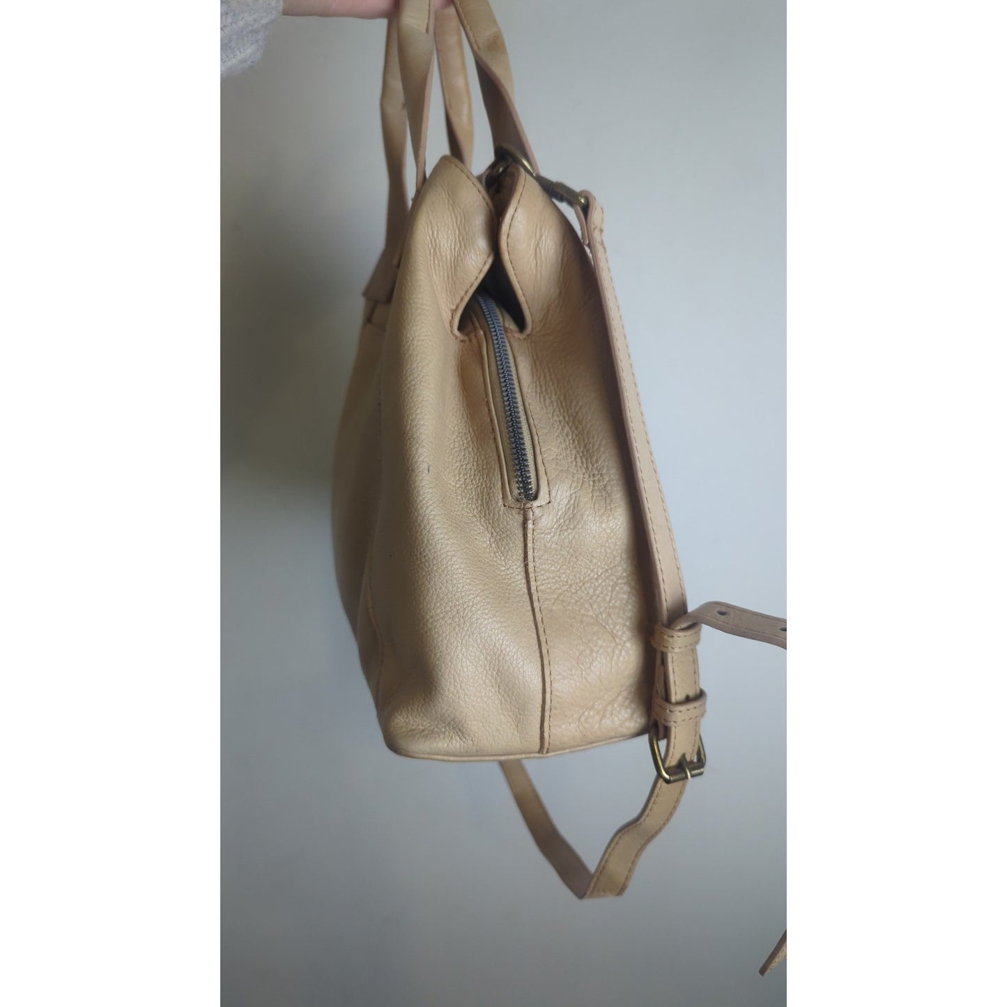 Minimalist American Leather Triple Entry Crossbody Bag Travel