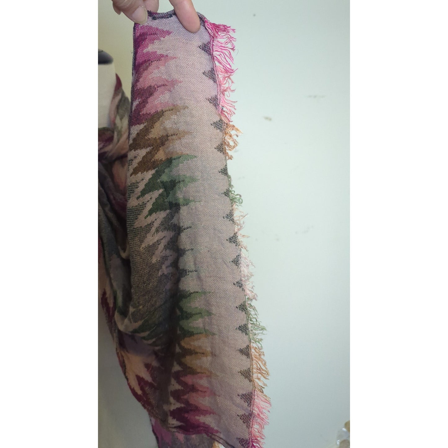 Boho Chic Meets Fairygrunge Chevron Artsy Oversized Scarf  Soft with Fringe