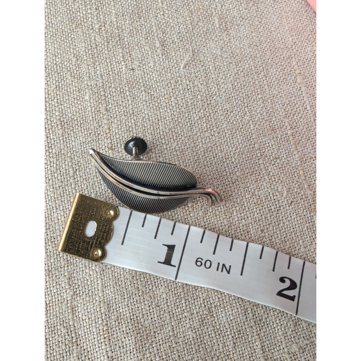 40's/50'sGermany Sterling Silver Leaf Earrings  Mid Century Screw Back Botanical