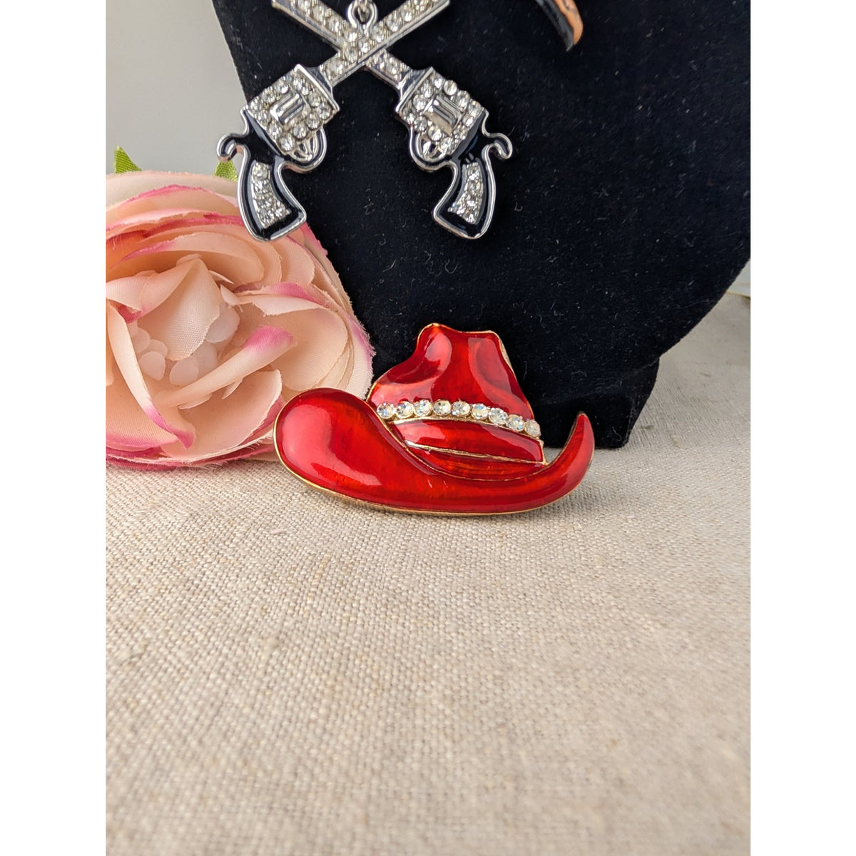 Cowgirl Jewelry Set Necklaces Charms Brooch 80's