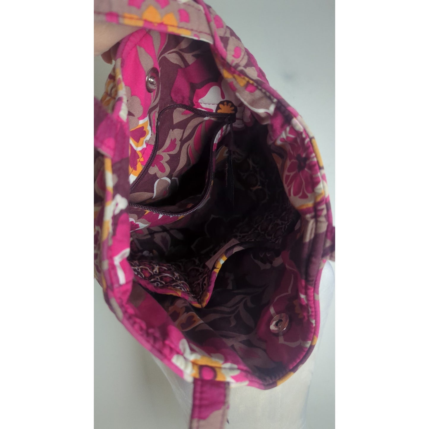 Retired Vera Bradley Carnaby Angel Medium Tote Pink Purple Boho Floral