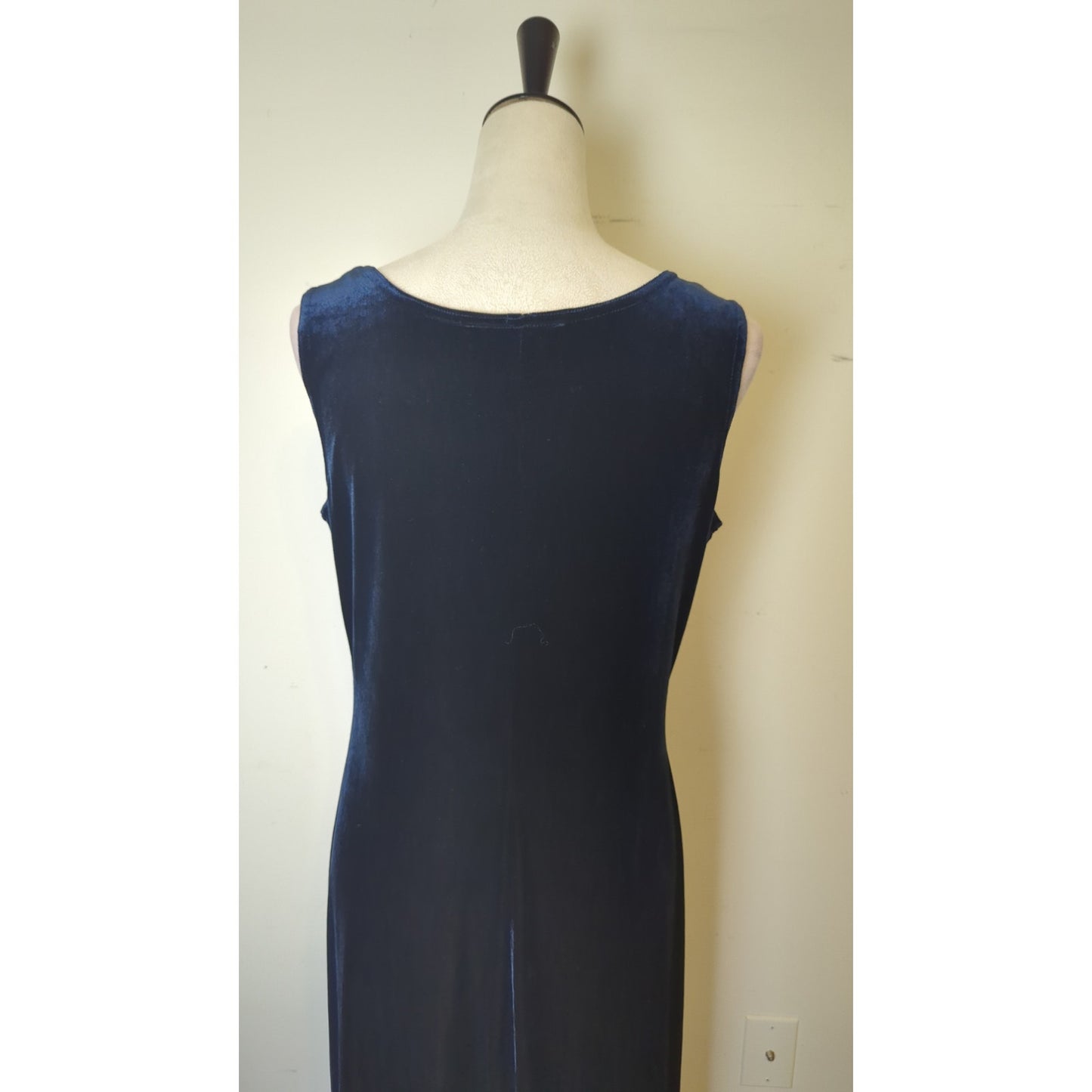 Vintage Whimsigoth Dark Navy Velvet Maxi Dress Women's Medium