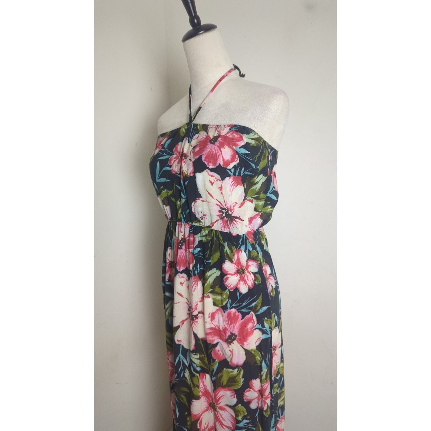 Boho Chic Romance Maxi Floral Halter Dress Women's Medium