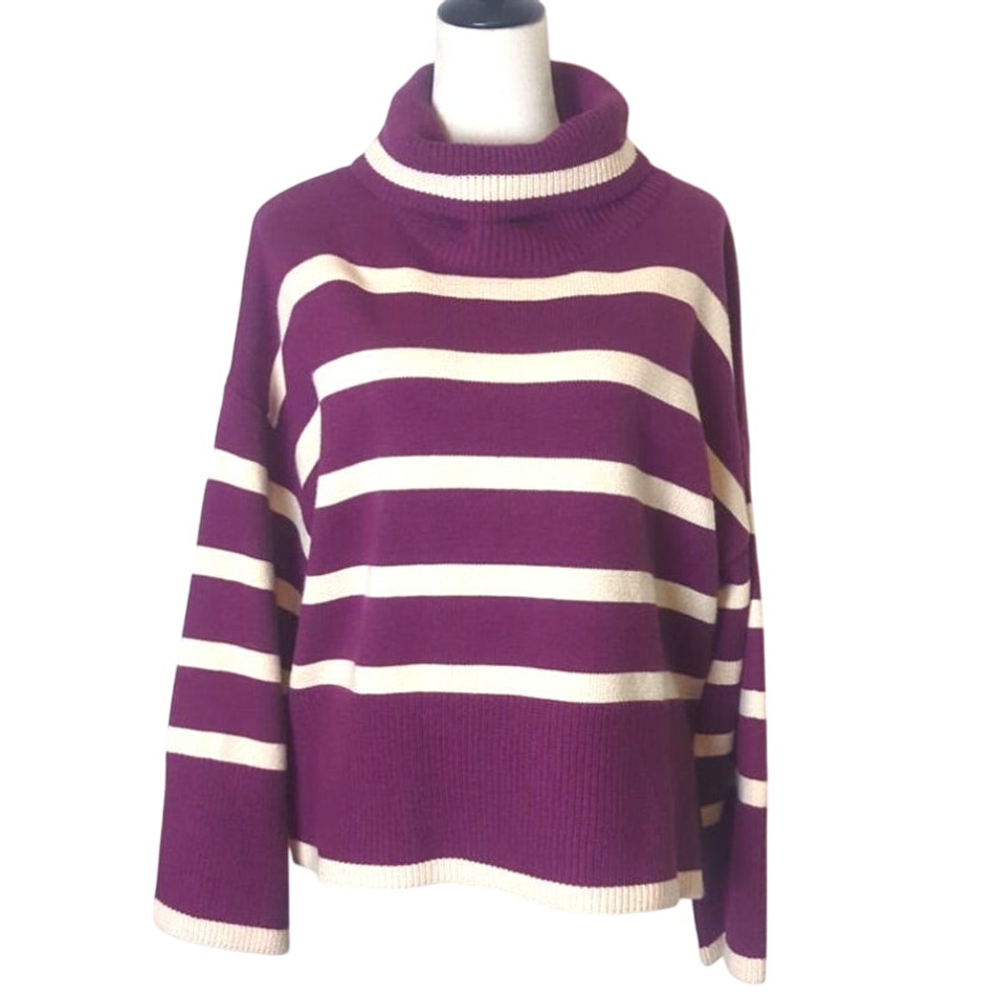 Cozy Tristan Sweater Plum Wide Sleeves Medium