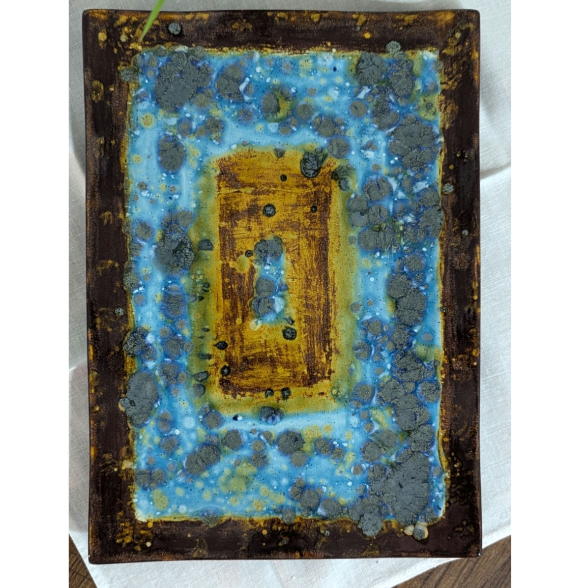 Wabi-Sabi Inspired Studio Pottery Platter Handmade Sculptural Ceramic Art Organic Modern 11x8