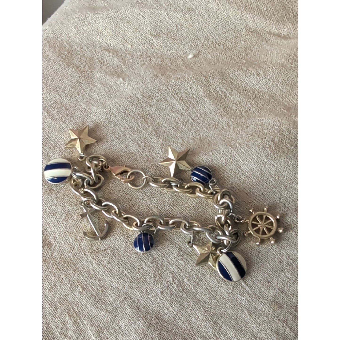 Lia Sophia Nautical Charm Necklace & Bracelet Set Coastal Prep Maritime Jewelry