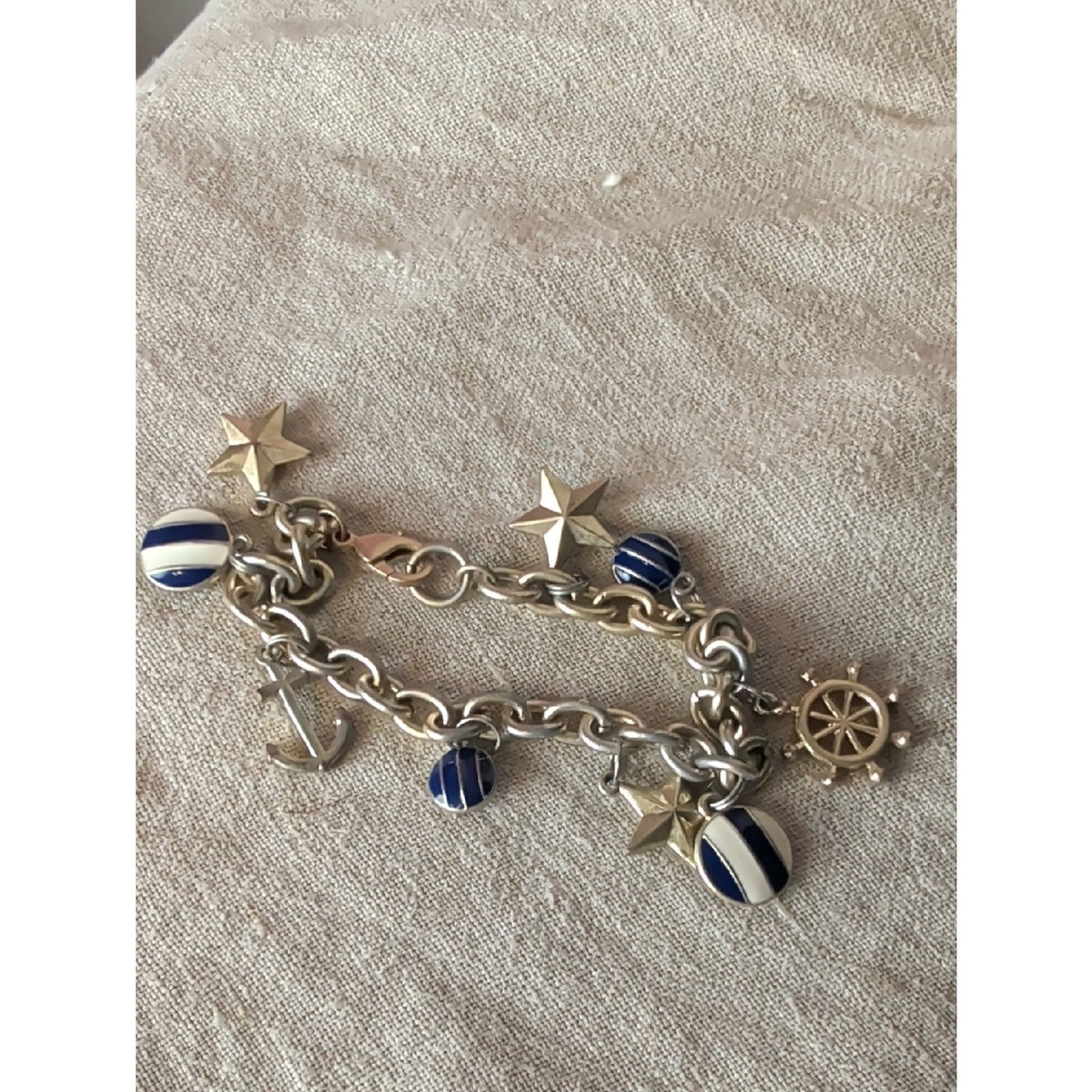 Lia Sophia Nautical Charm Necklace & Bracelet Set Coastal Prep Maritime Jewelry