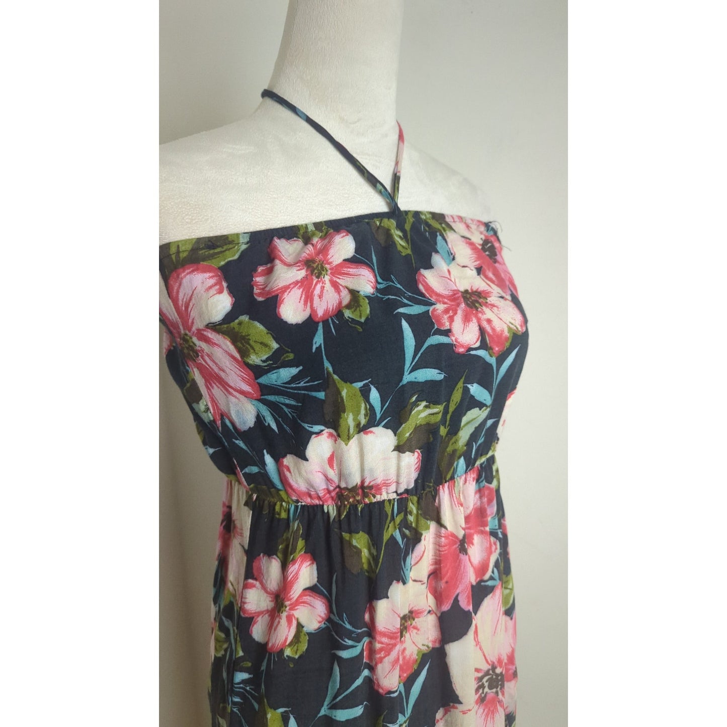 Boho Chic Romance Maxi Floral Halter Dress Women's Medium