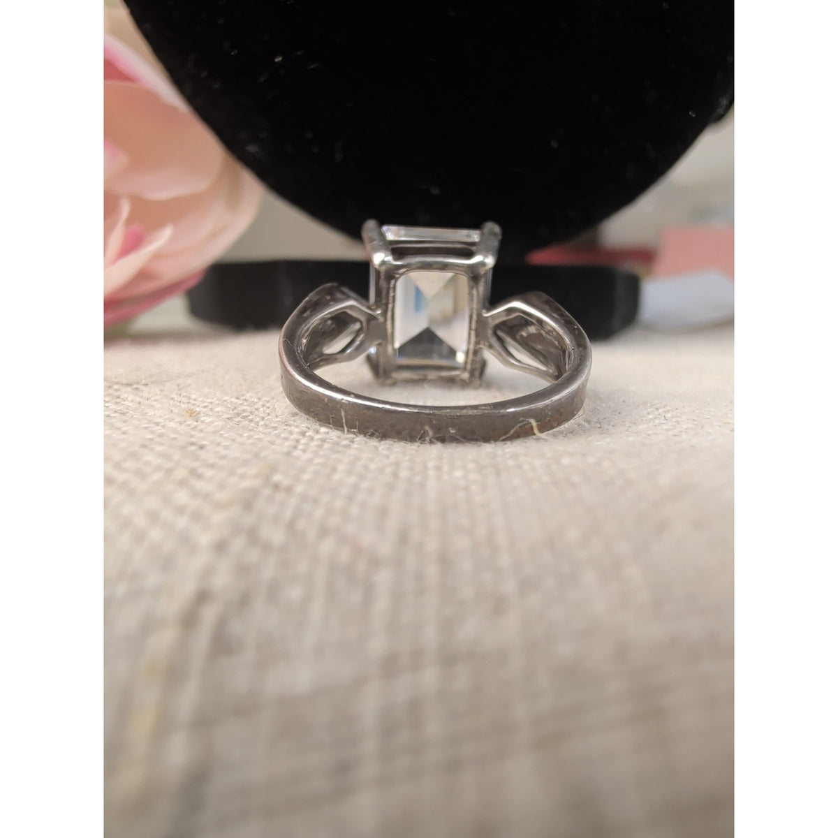 Gorgeous Sterling 925  Emerald Cut CZ Cocktail Ring Size 6