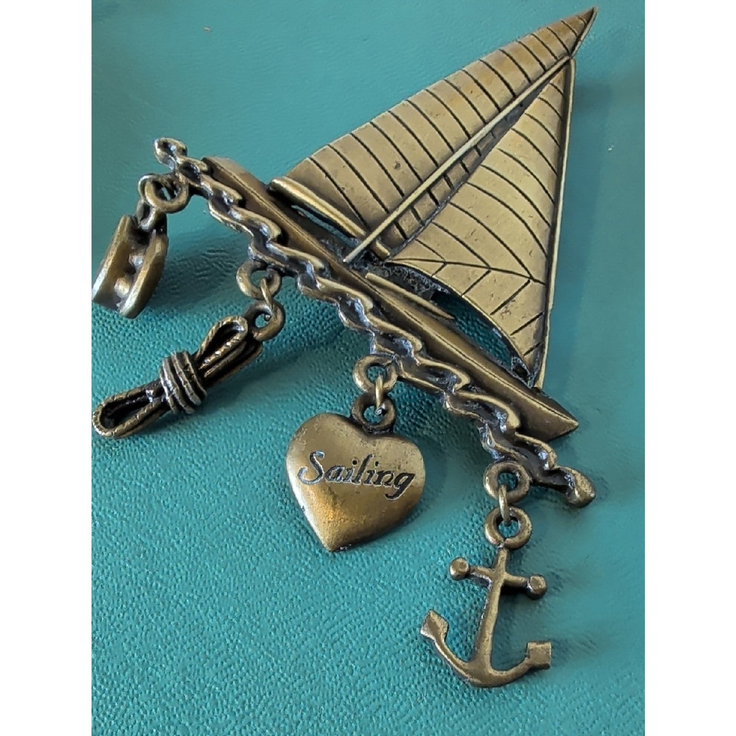 Vintage Nautical Sailboat Brooch Lot JJ Avon  Coastal Grandma Maritime Cottagec