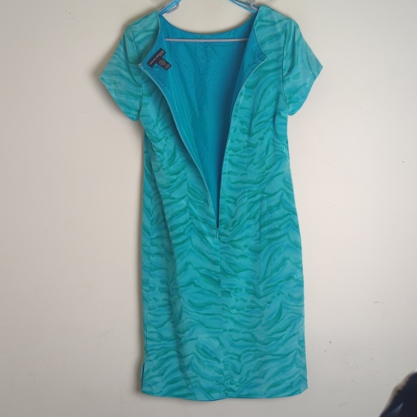 100% Silk Mermaidcore Sheath Dress 3/4 Zip Women's Size 8