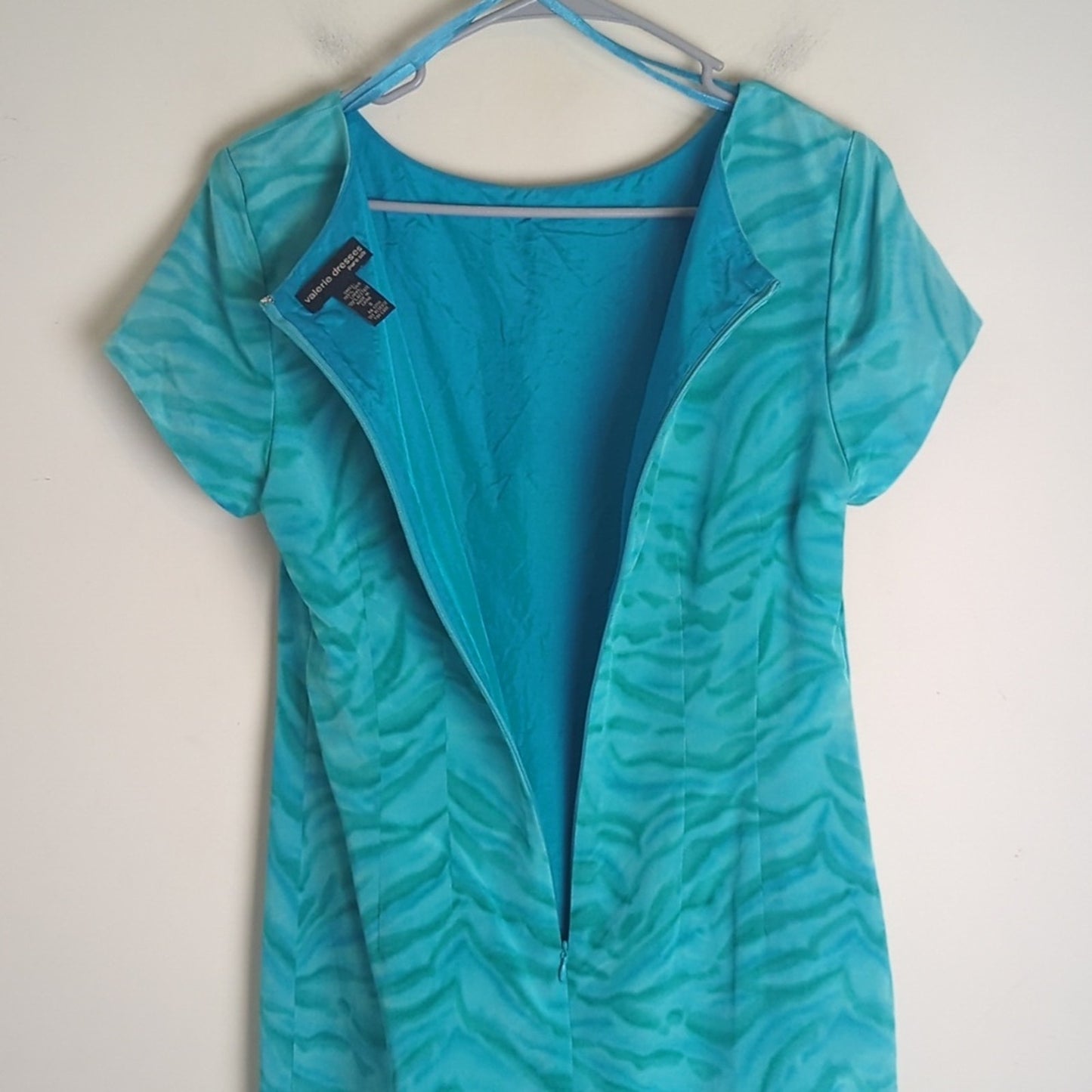 100% Silk Mermaidcore Sheath Dress 3/4 Zip Women's Size 8