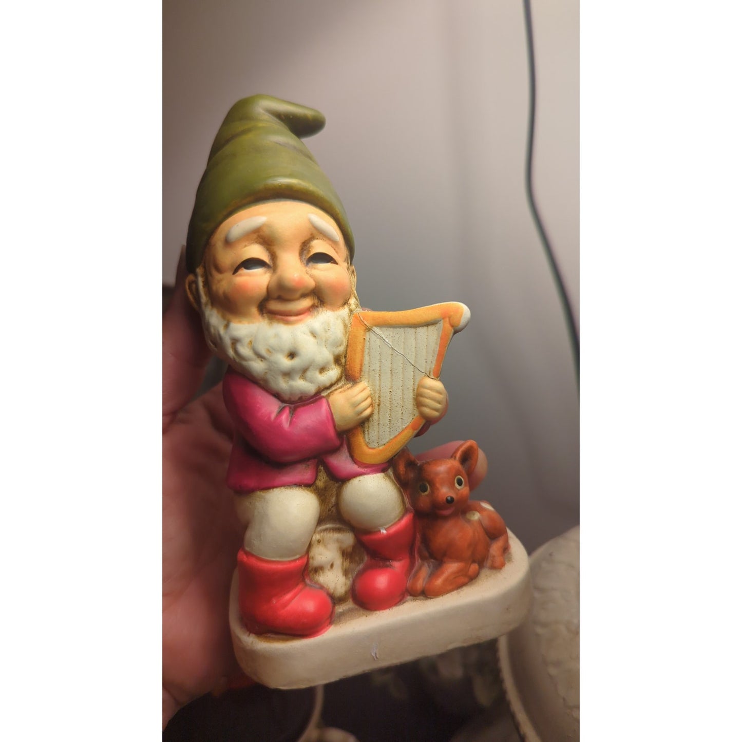 VTG 1970's Happy Musician Gnomes Cottage Fairy Whimsical Figures