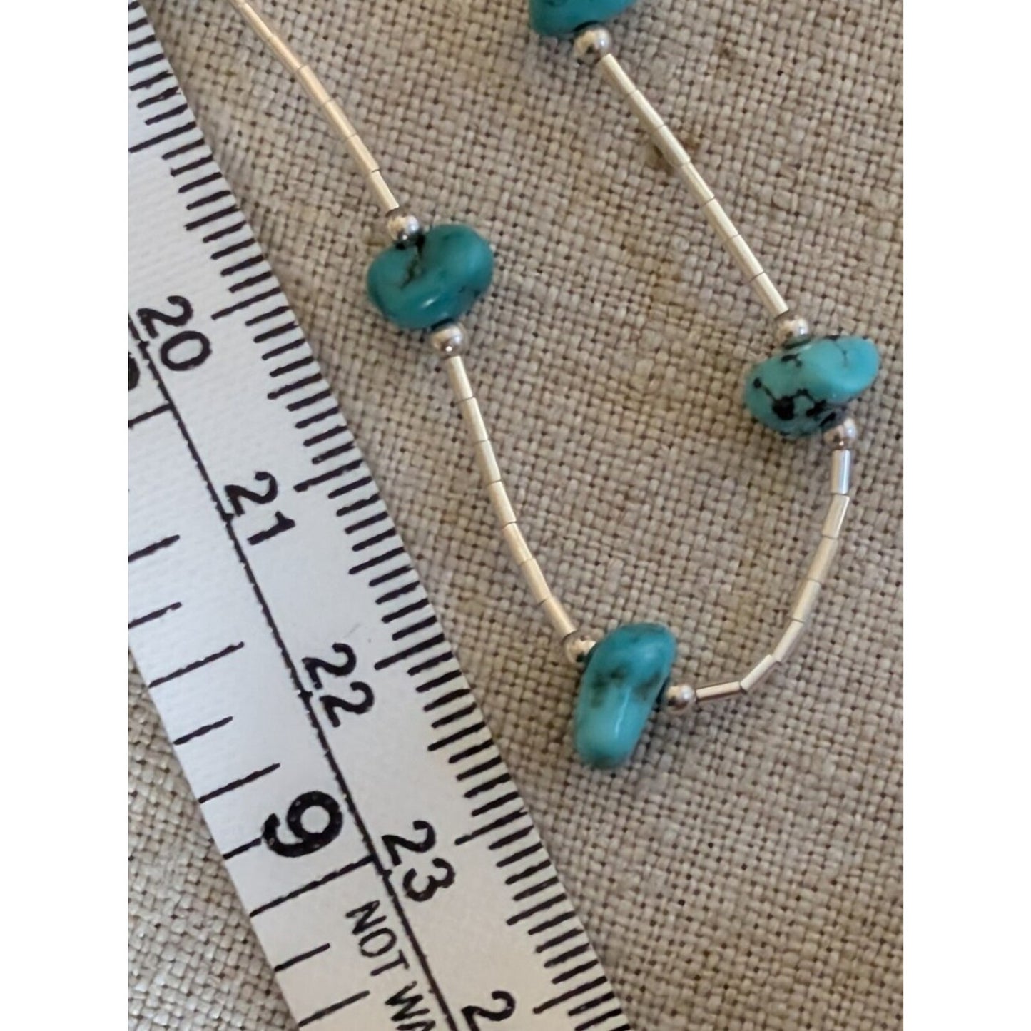 Vintage JTV Southwest Style Sterling Silver Liquid Silver Turquoise Nugget