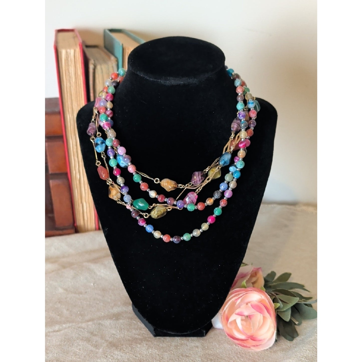 Whimsical Layered Glass Bead Necklaces Fairycore Boho Festival