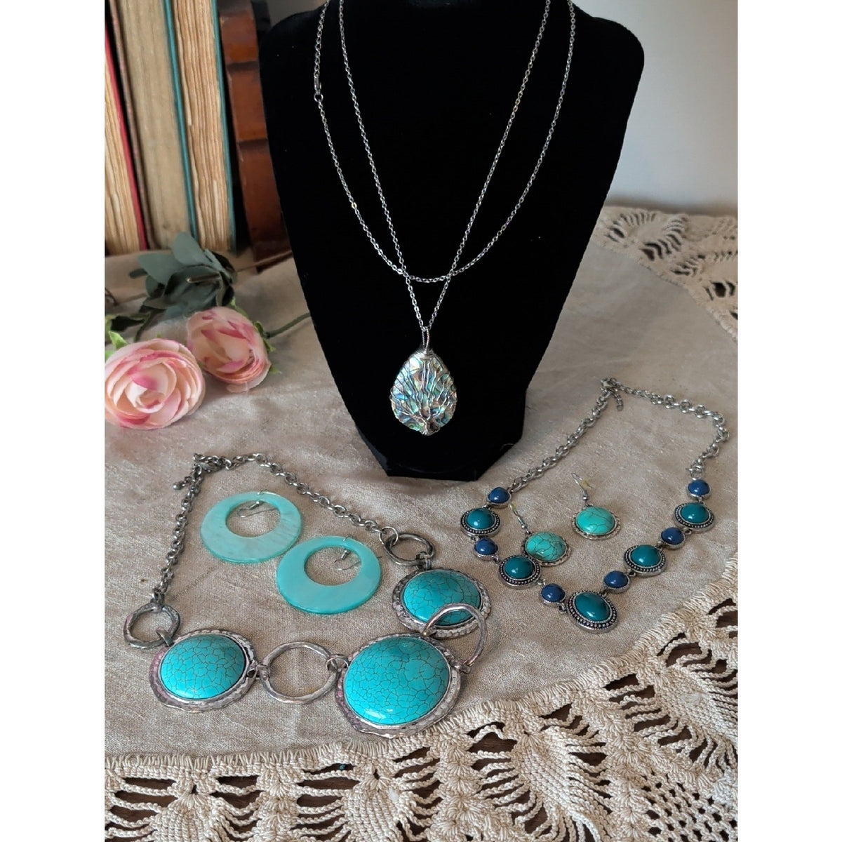 Desert Cowgirl Turquoise Stlye 5 Piece  Jewelry Collection