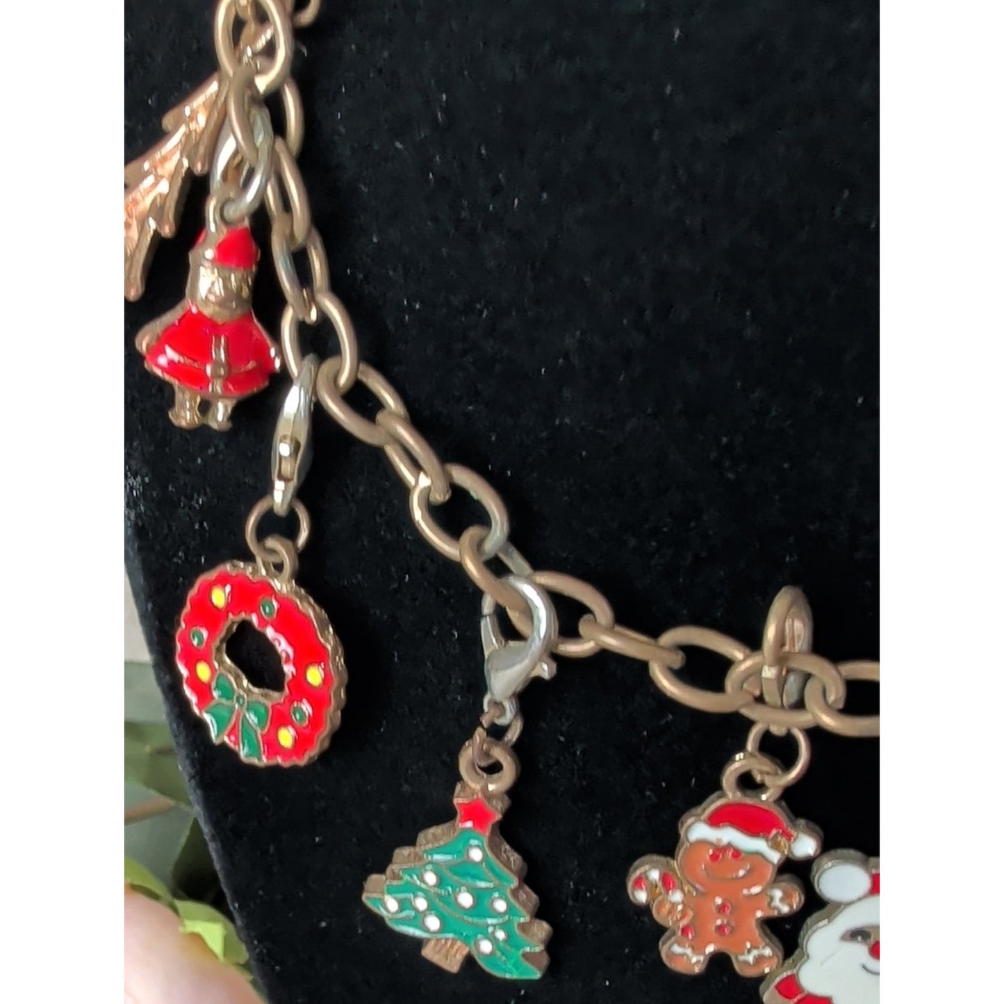 Vintage Christmas Charm Necklace Eclectic Holiday Charm Necklace Whimsical