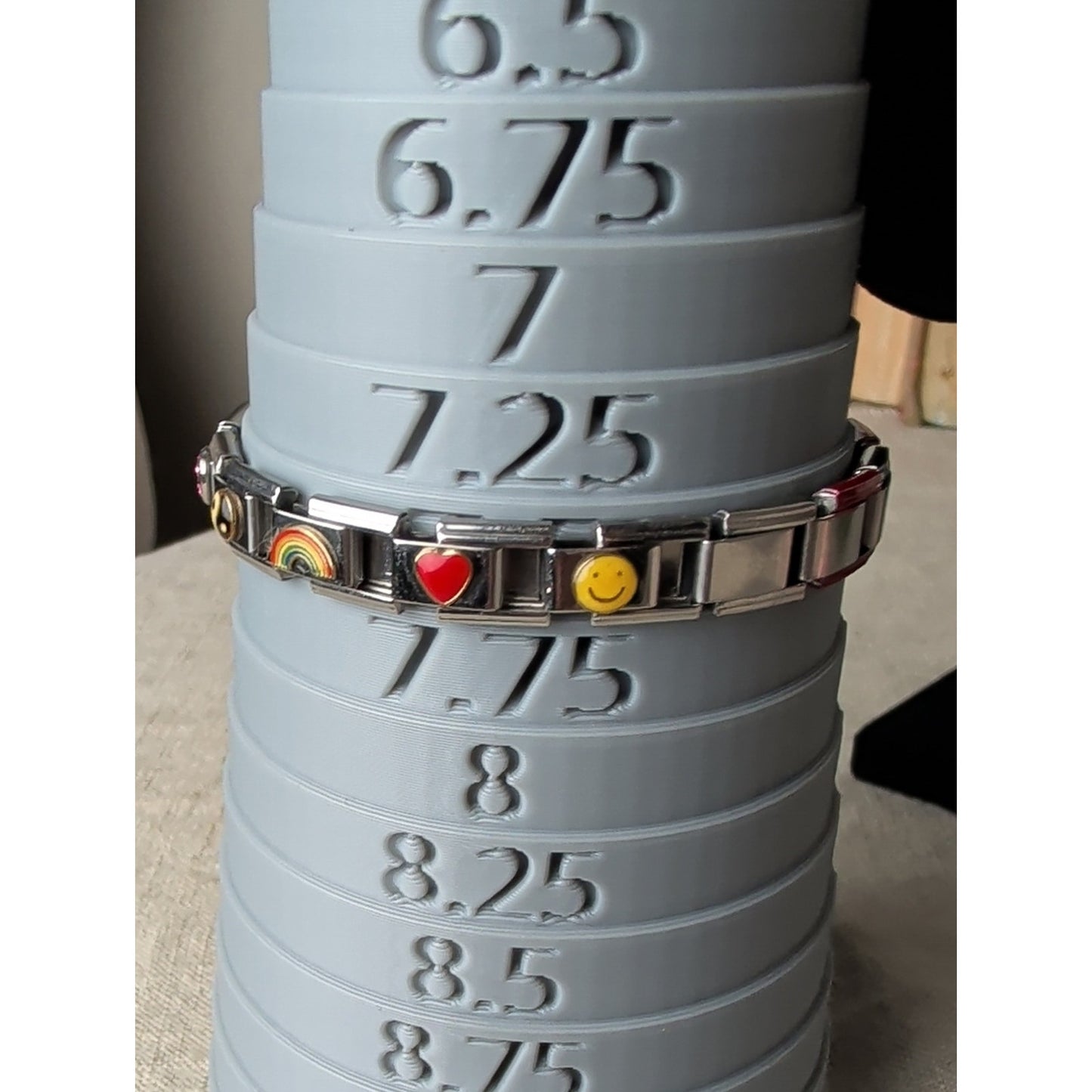 Y2K Essenza Italian Charm Link Bracelet Rainbow Yin Yang Soccer Stainless Steel