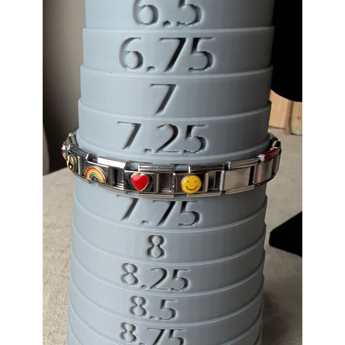 Y2K Essenza Italian Charm Link Bracelet Rainbow Yin Yang Soccer Stainless Steel