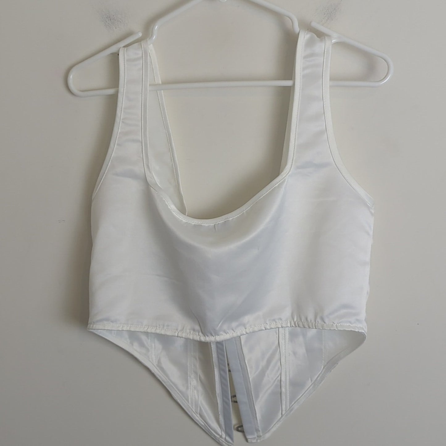 Pretty Little Thing White Corset Top Metal Clasp Closure Women's Size 10