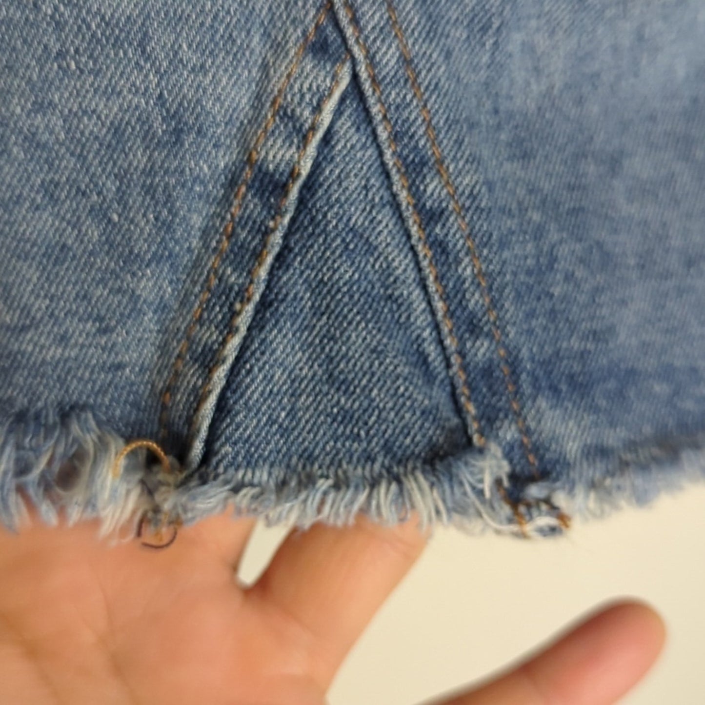 Y2K Altar'd State Denim Mini Skirt Frayed Hem Women's Size Medium