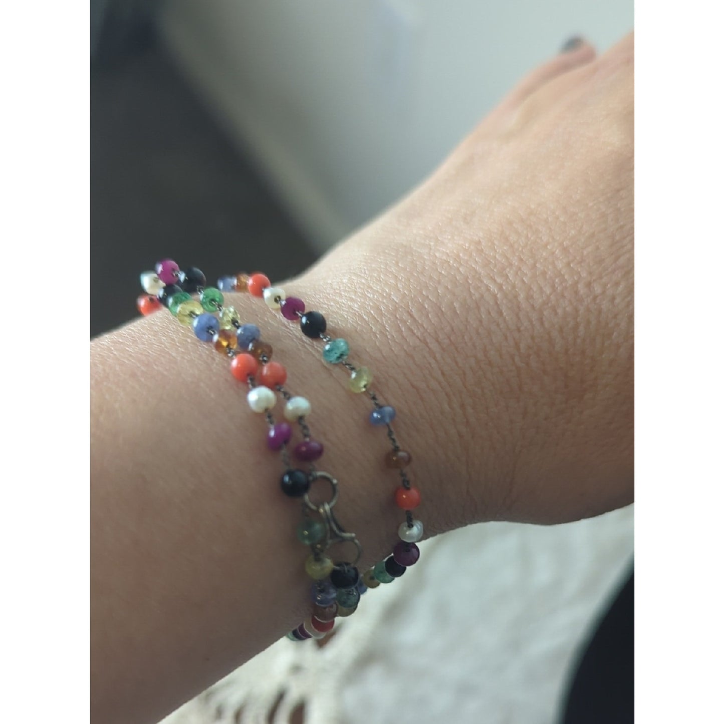 Convertible Boho Gemstone Necklace Set Layered Wrap Bracelet  Earthy