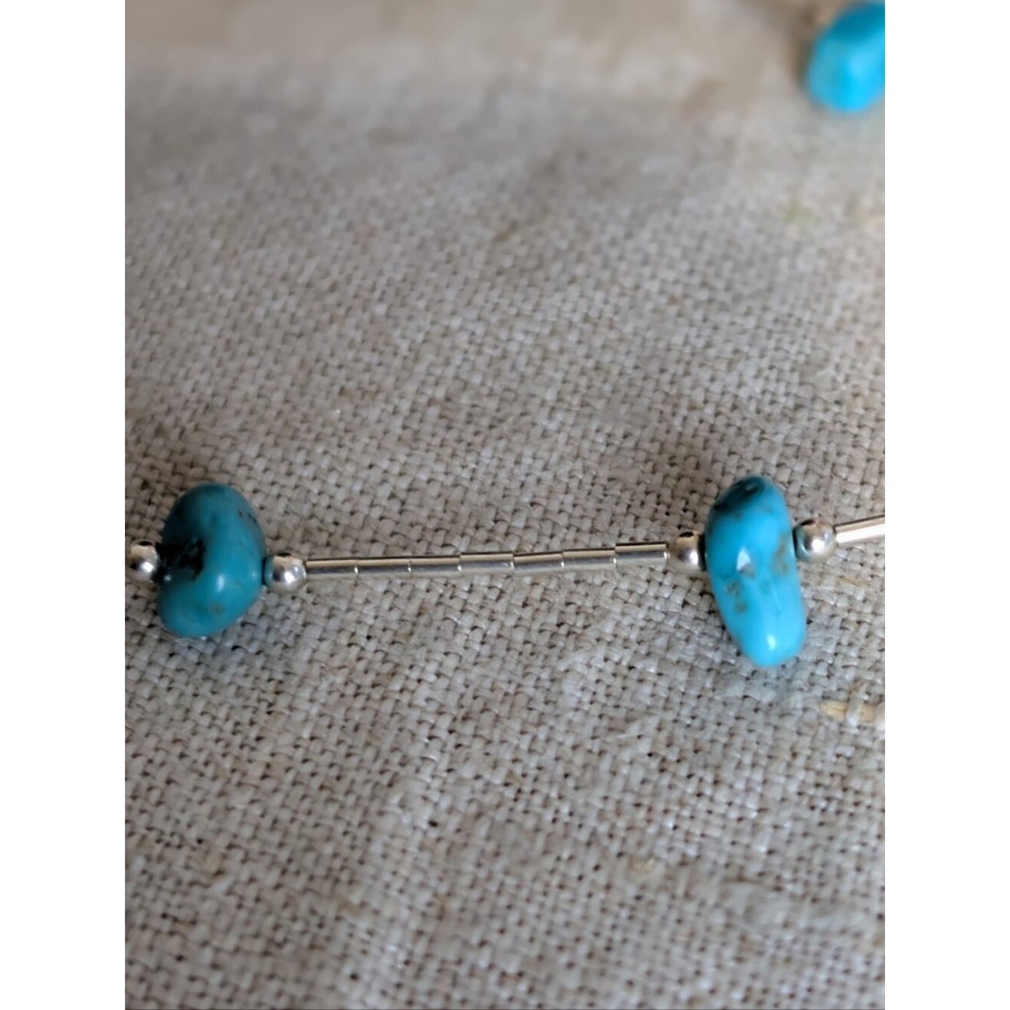 Vintage JTV Southwest Style Sterling Silver Liquid Silver Turquoise Nugget