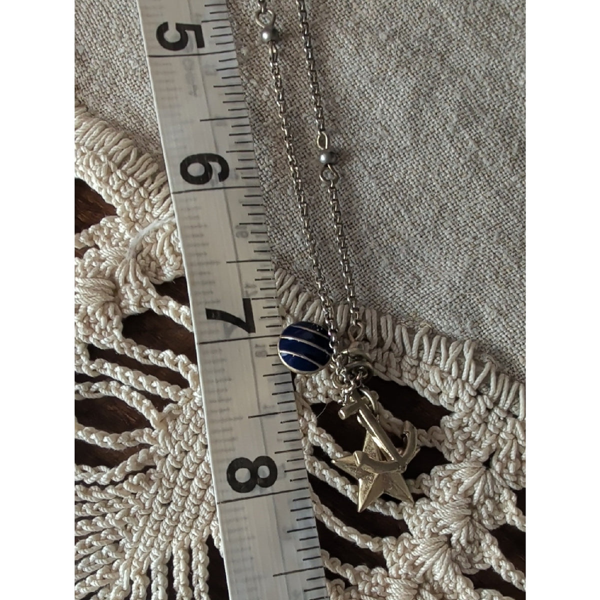 Lia Sophia Nautical Charm Necklace & Bracelet Set Coastal Prep Maritime Jewelry