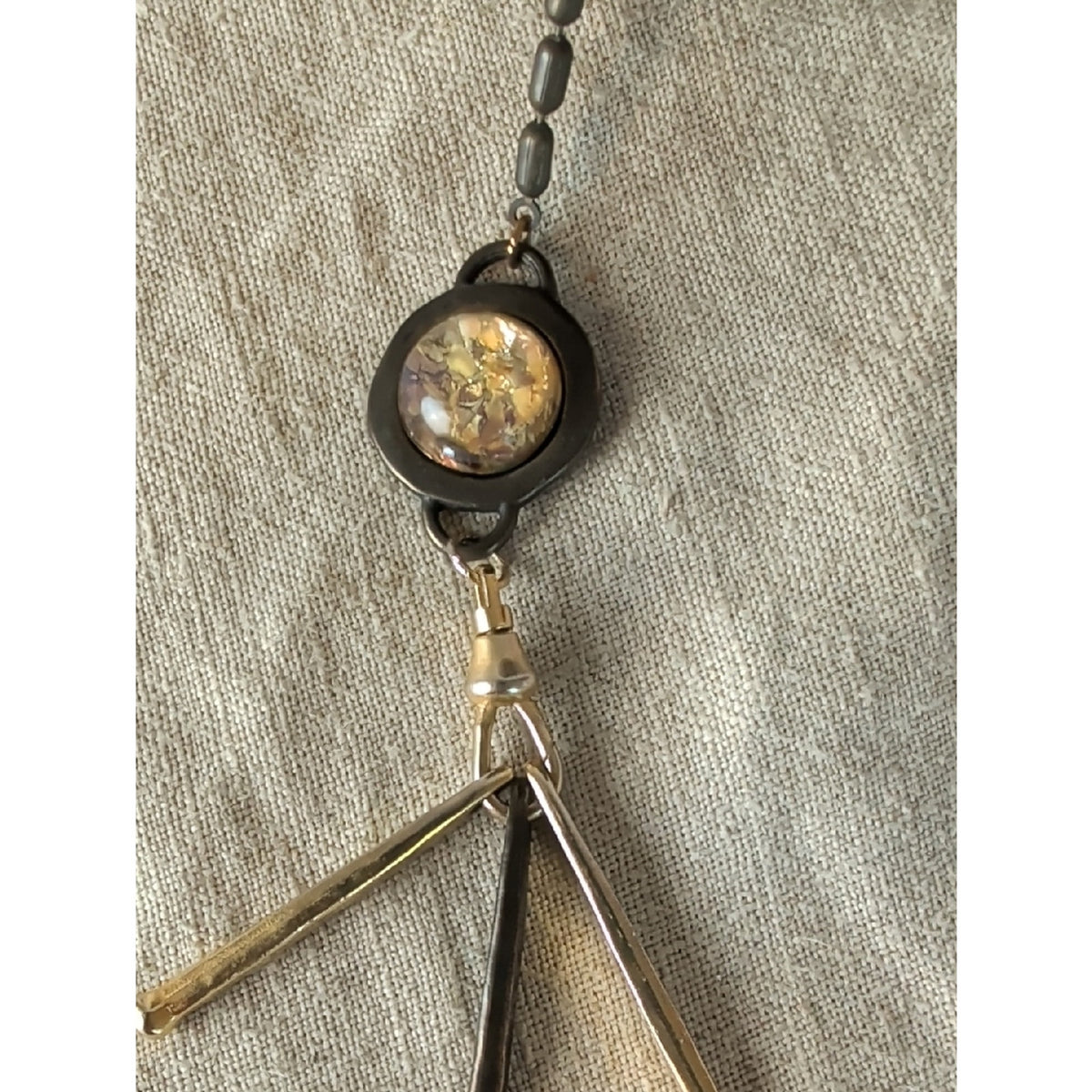 Vintage Robert Rose Interchangeable Pendant Necklace Mixed Metal Artisan Tassel