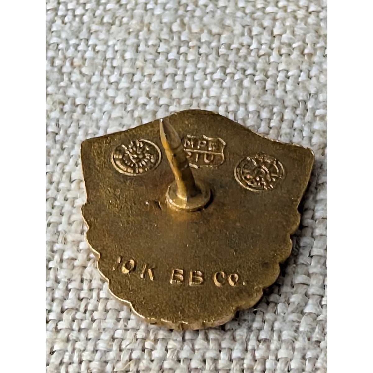 Vintage Solid 10K Gold Iron Workers Union 35 Year Service Pin 2g Lapel Tie Tac