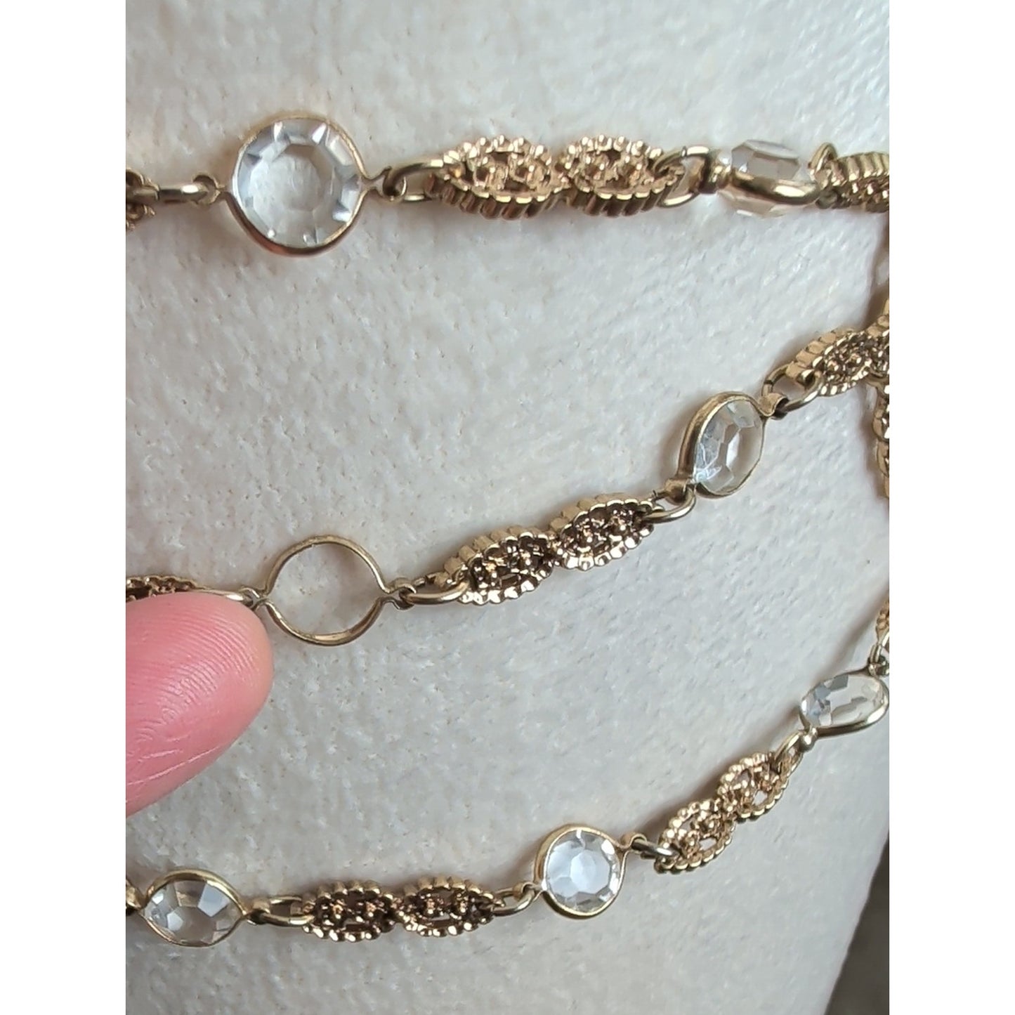 Boho Gold Tone Filigree Crystal Waist Belt Layered Chain Festival Fairycore