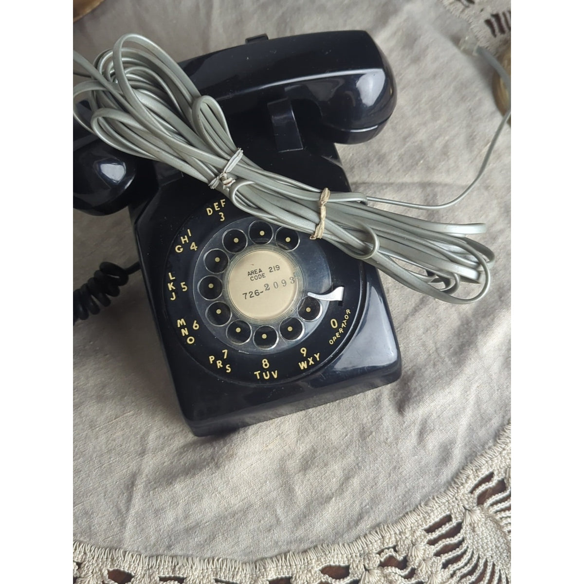 Vintage Black Rotary Telephone Nostalgia 1950s Mid Century Desk Phone