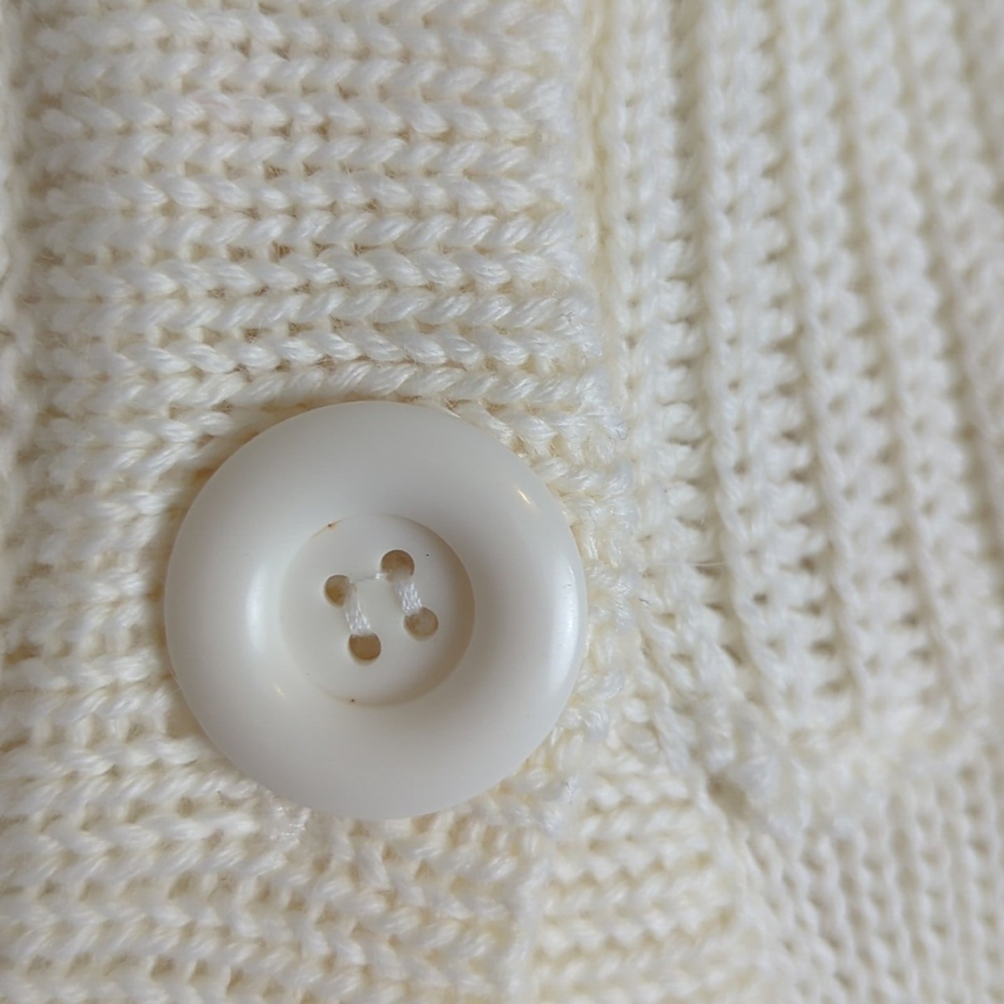 Y2K Chunky Button Cardigan Cropped Wool Blend Women's Medium*