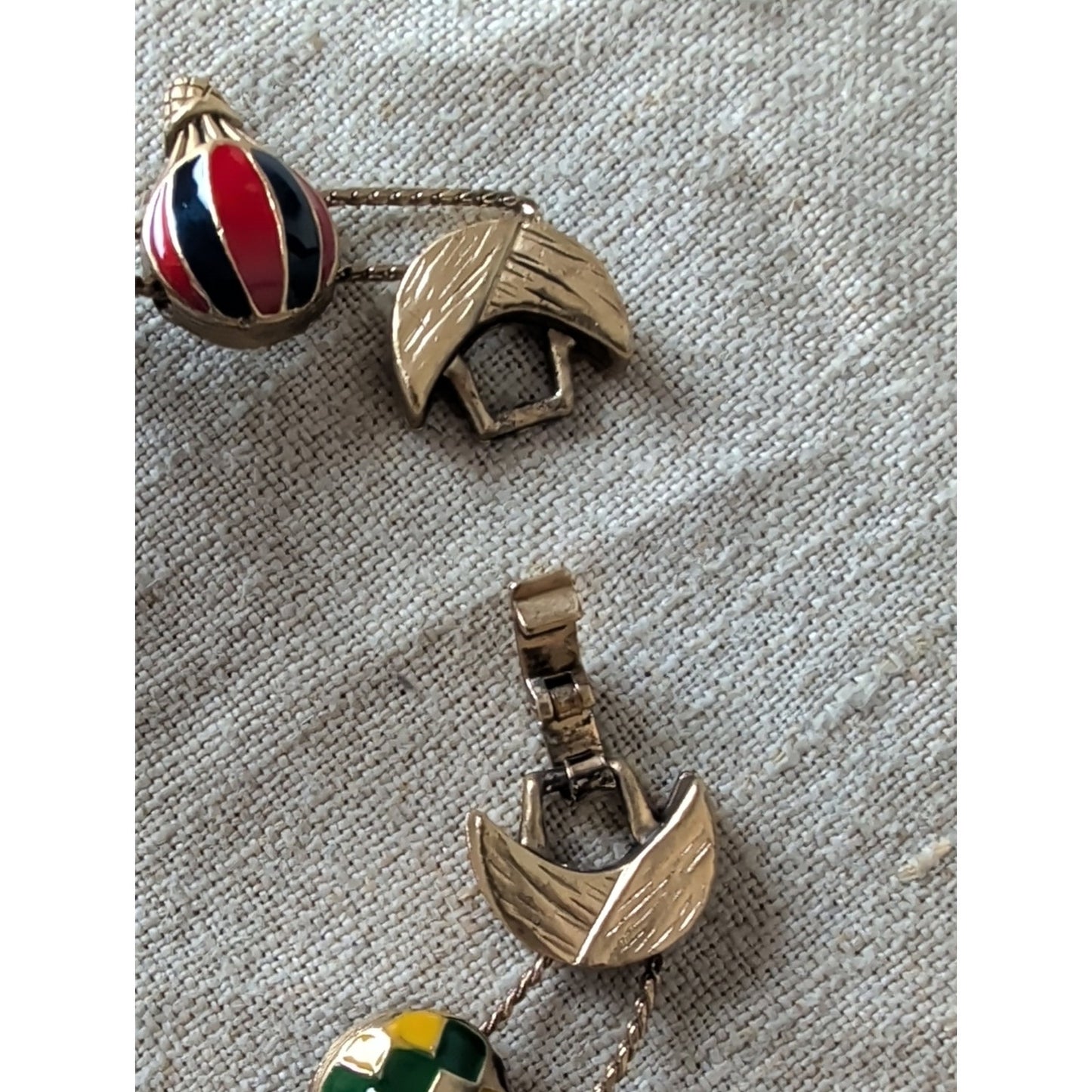 Enamel Whimsical Air Balloon Link Bracelet in Yellow, Red, Green &Blue