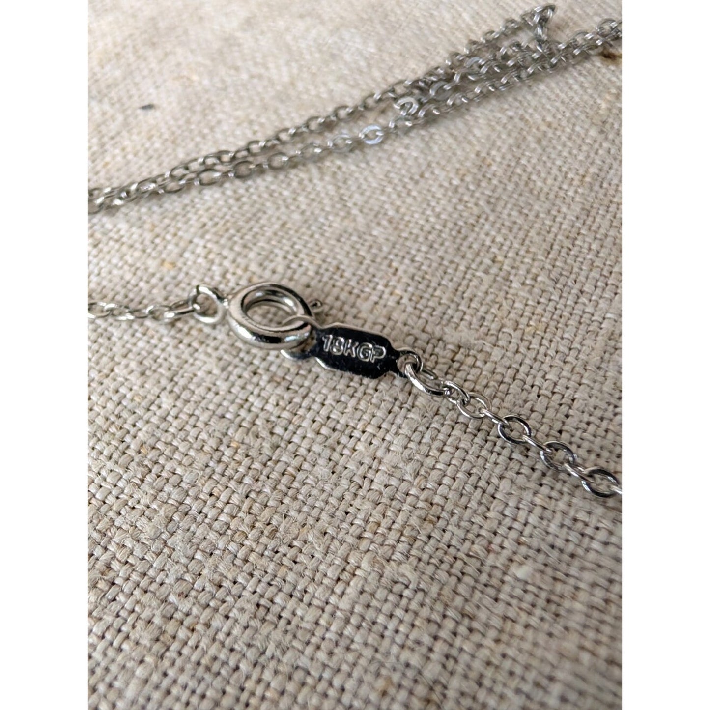 Dainty Necklace Minimalist Silver Tone Layering Jewelry 18K GP CZ Pendant