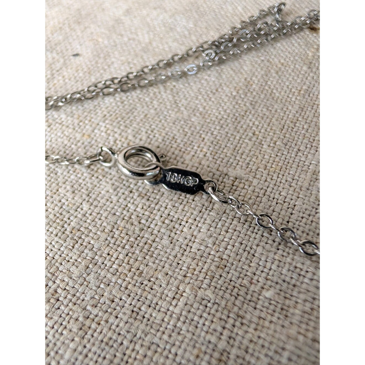 Dainty Necklace Minimalist Silver Tone Layering Jewelry 18K GP CZ Pendant