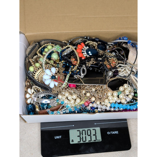 3 Lb Of Mystery Craft Jewelry! Some Wearable!! Treasure Hunt!
