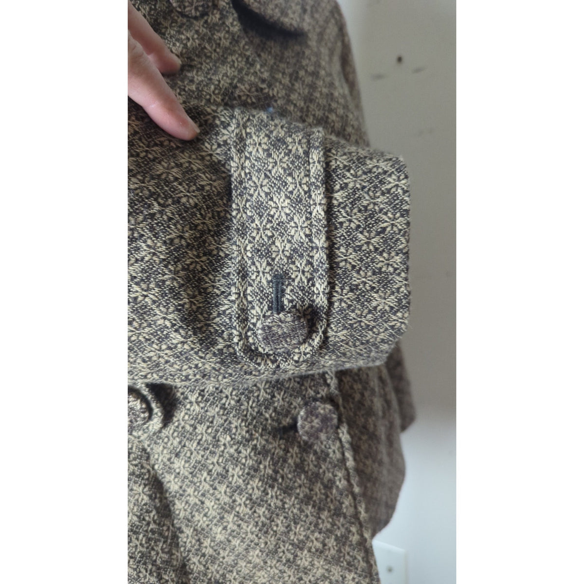 Vintage Inspired Mod Wool Tweed Jacket Blazer Peplum Chunky Buttons Size 4