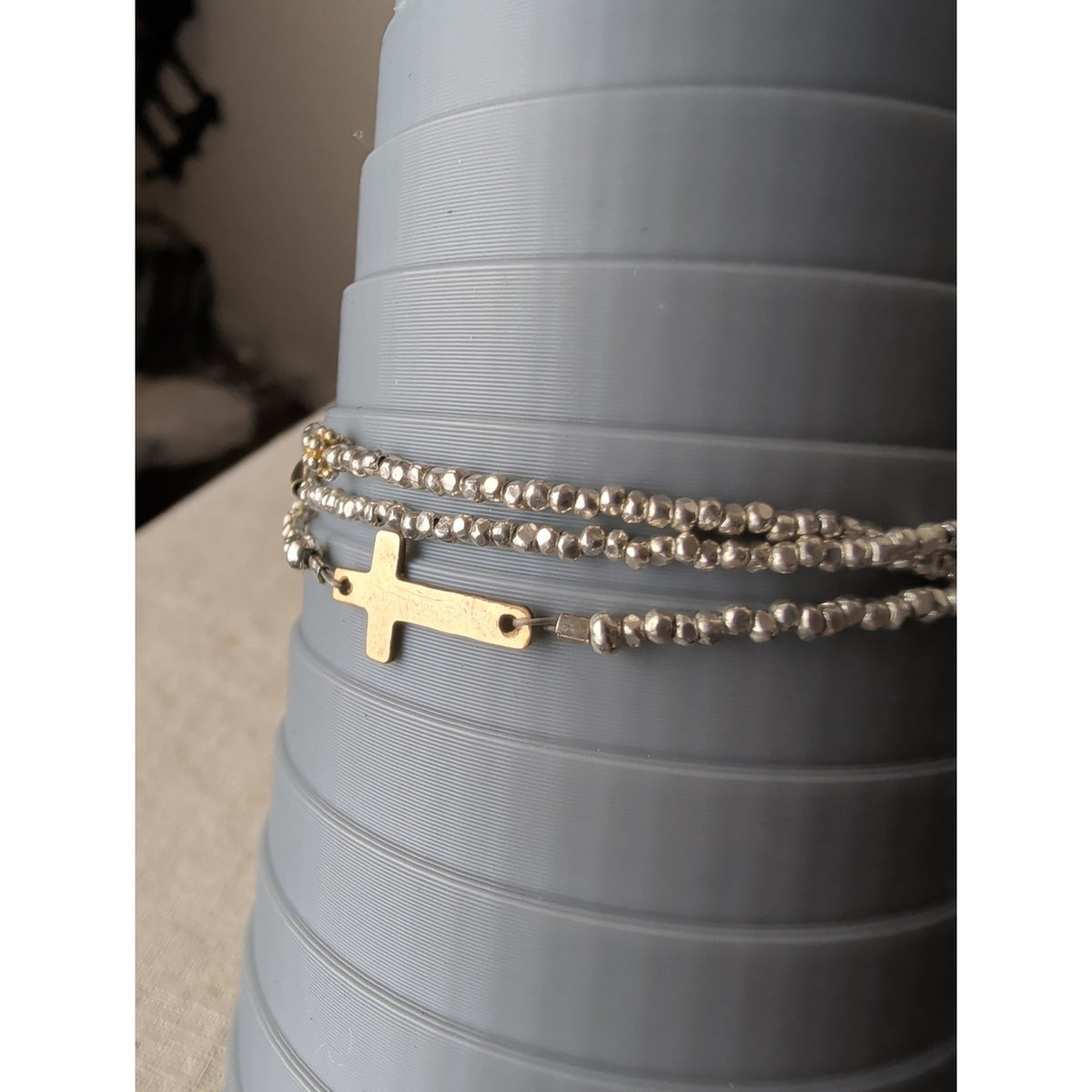 Sundance Catalog Robin Braun RB Gold Filled Multi Strand Cross Bracelet 7.25"