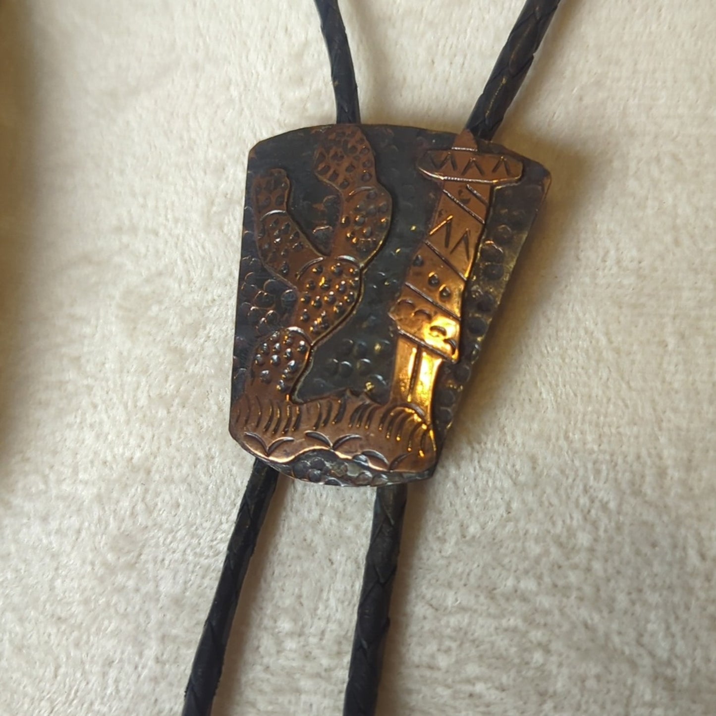 Vintage Artisan Copper Bolo Tie Coastal Cowgirl Southwest Western Vibe