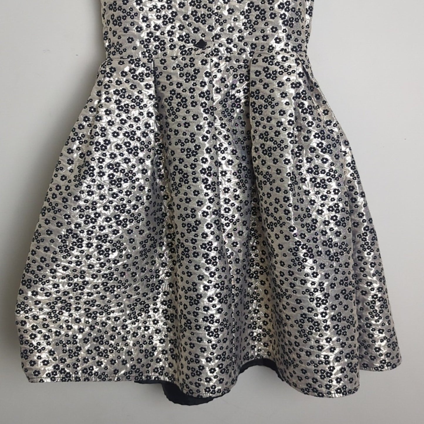 Fit & Flare Metallic Floral Formal Dress Girls Size 7/8