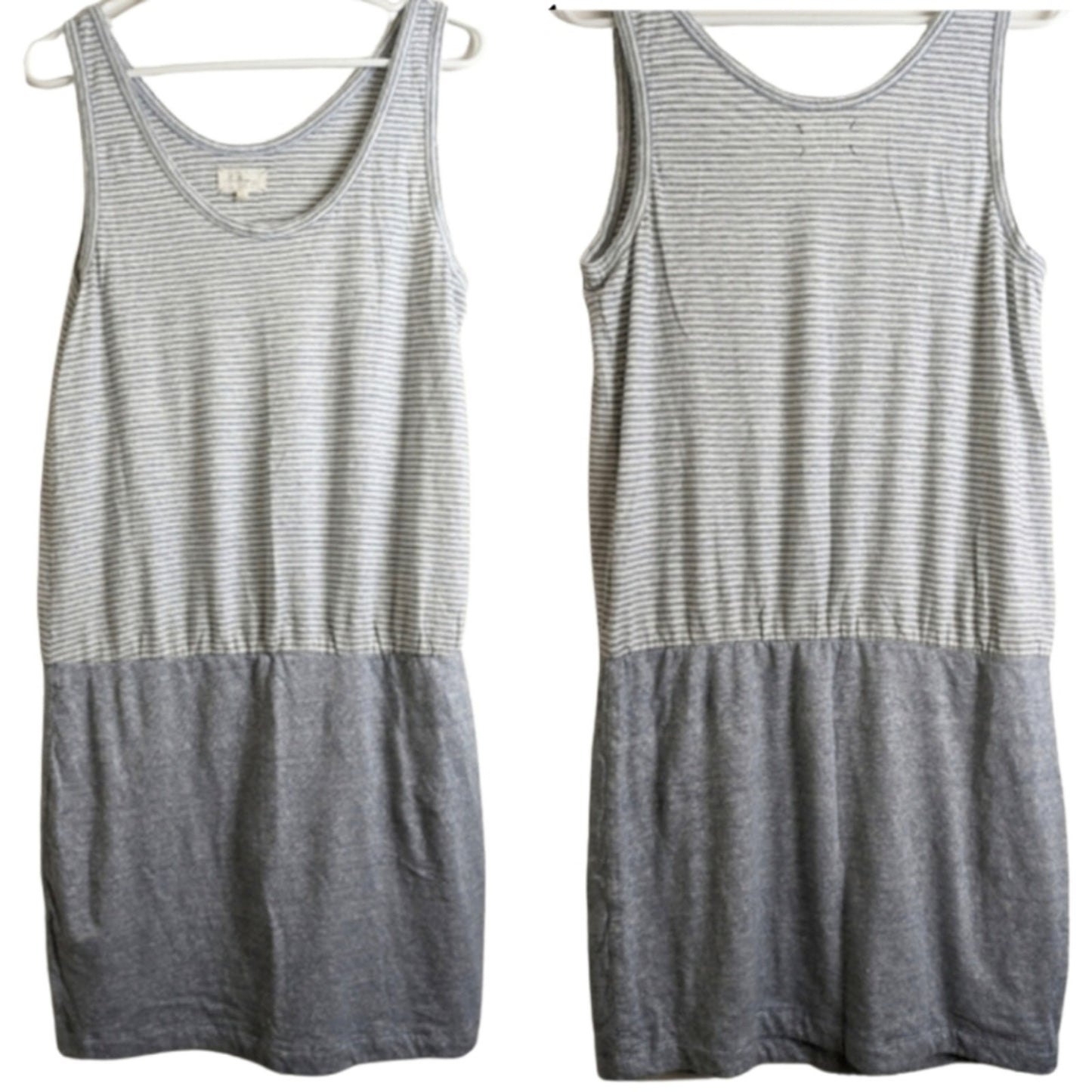 Linen Blend Slip-on Beachy Midi Sleeveless Dress Women's Medium