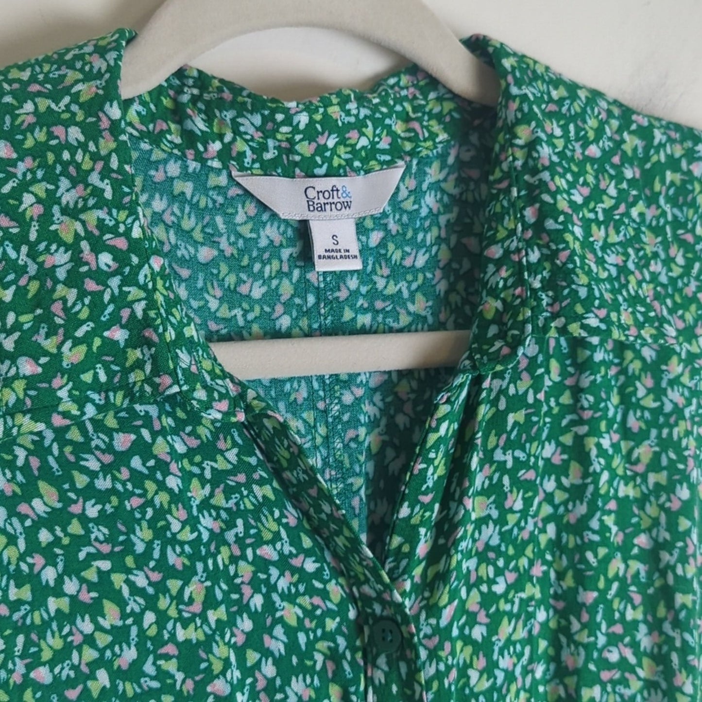 Kelly Green Floral Farmhouse Maxi Dress With Pockets and Belt Women's Size Small