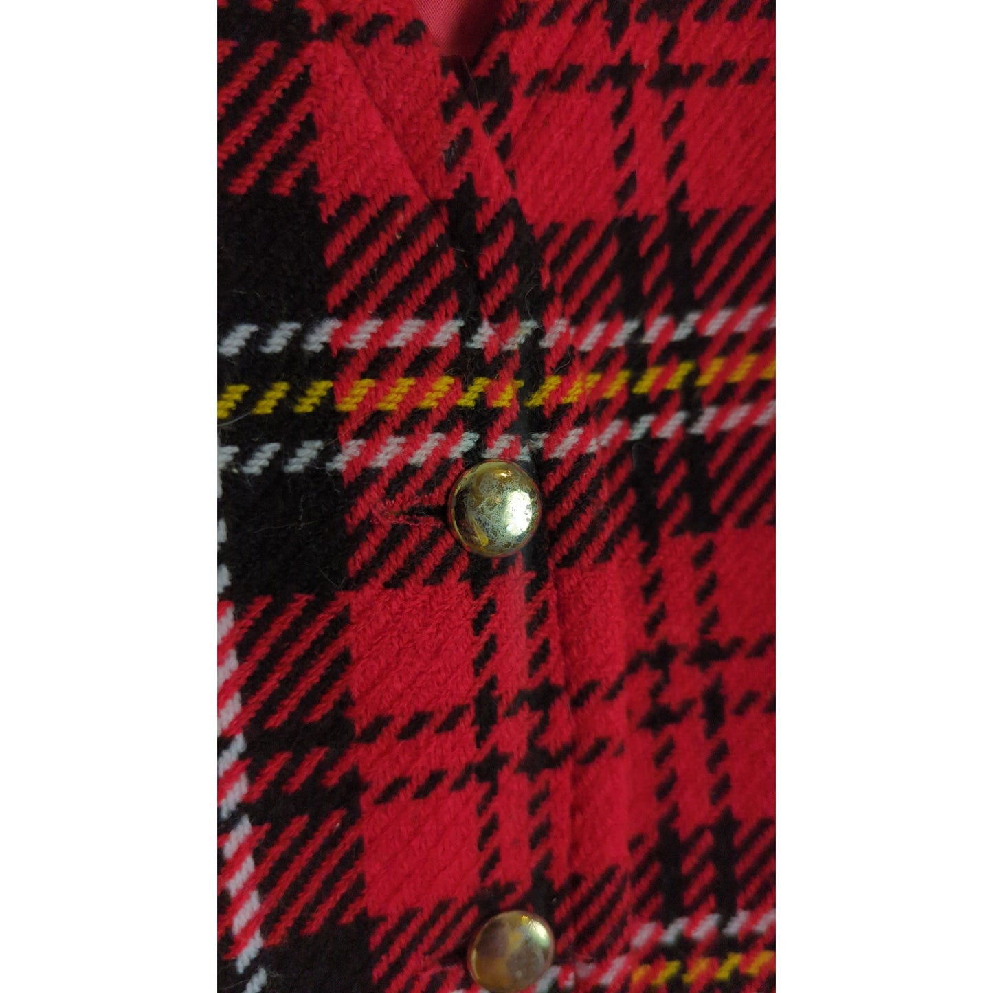 Vintage 60's/70's Tartan Plaid Button Down Vest Women's Size Large