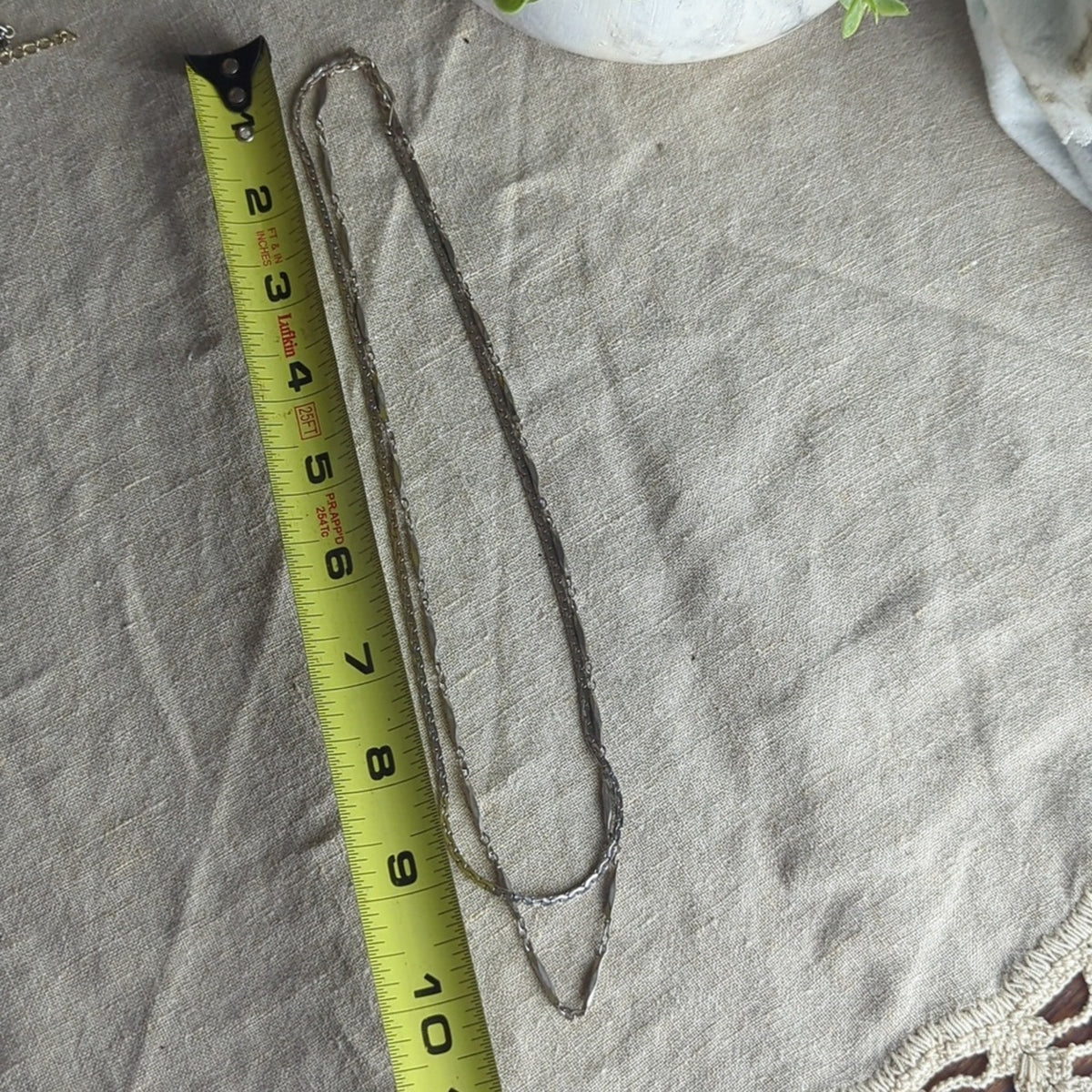 Vintage Silver Tone Layered Necklace Set 1 Snake Chain  1 Textured Chain Layer