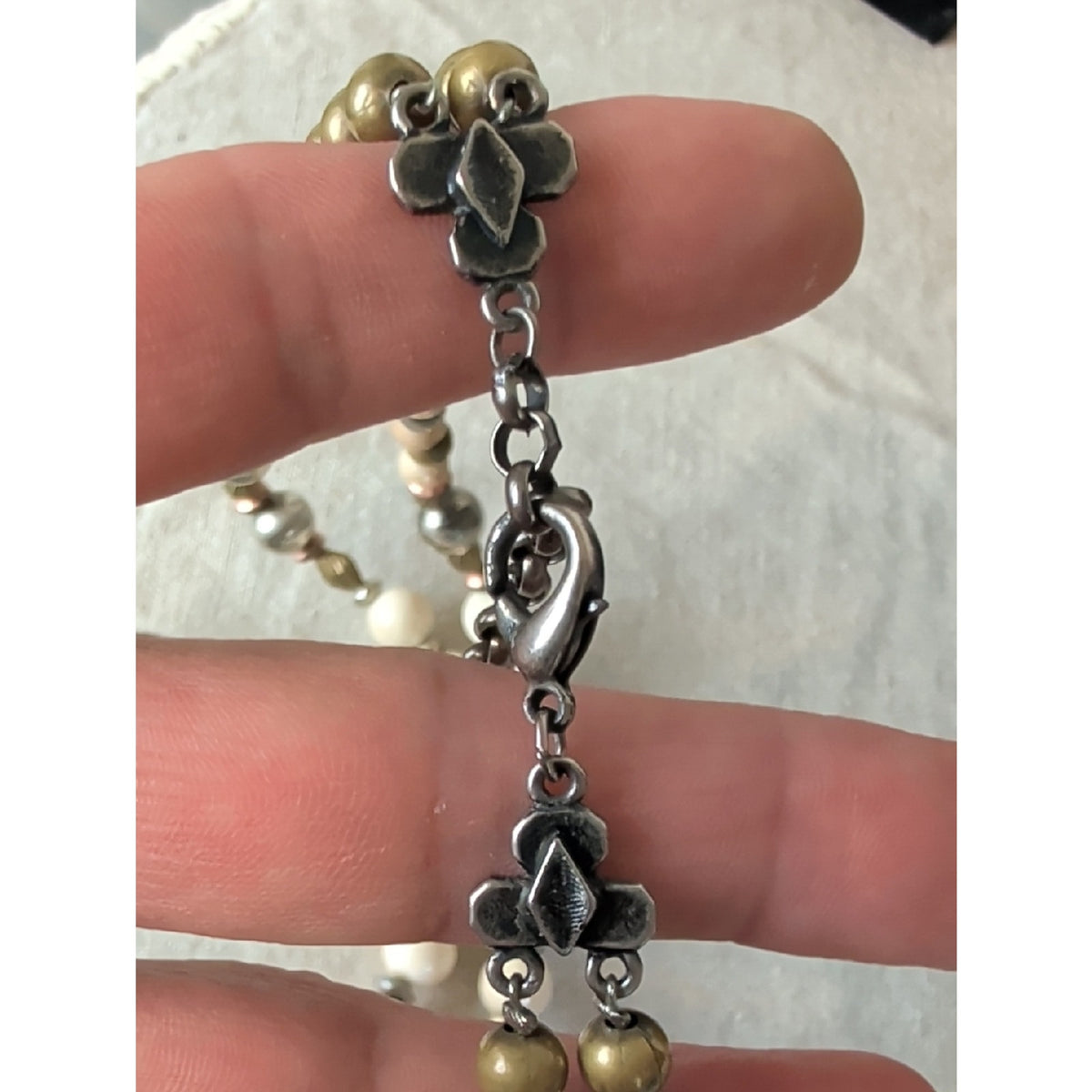 Vintage Robert Rose Artisan Necklace Southwestern Boho Mixed Metal